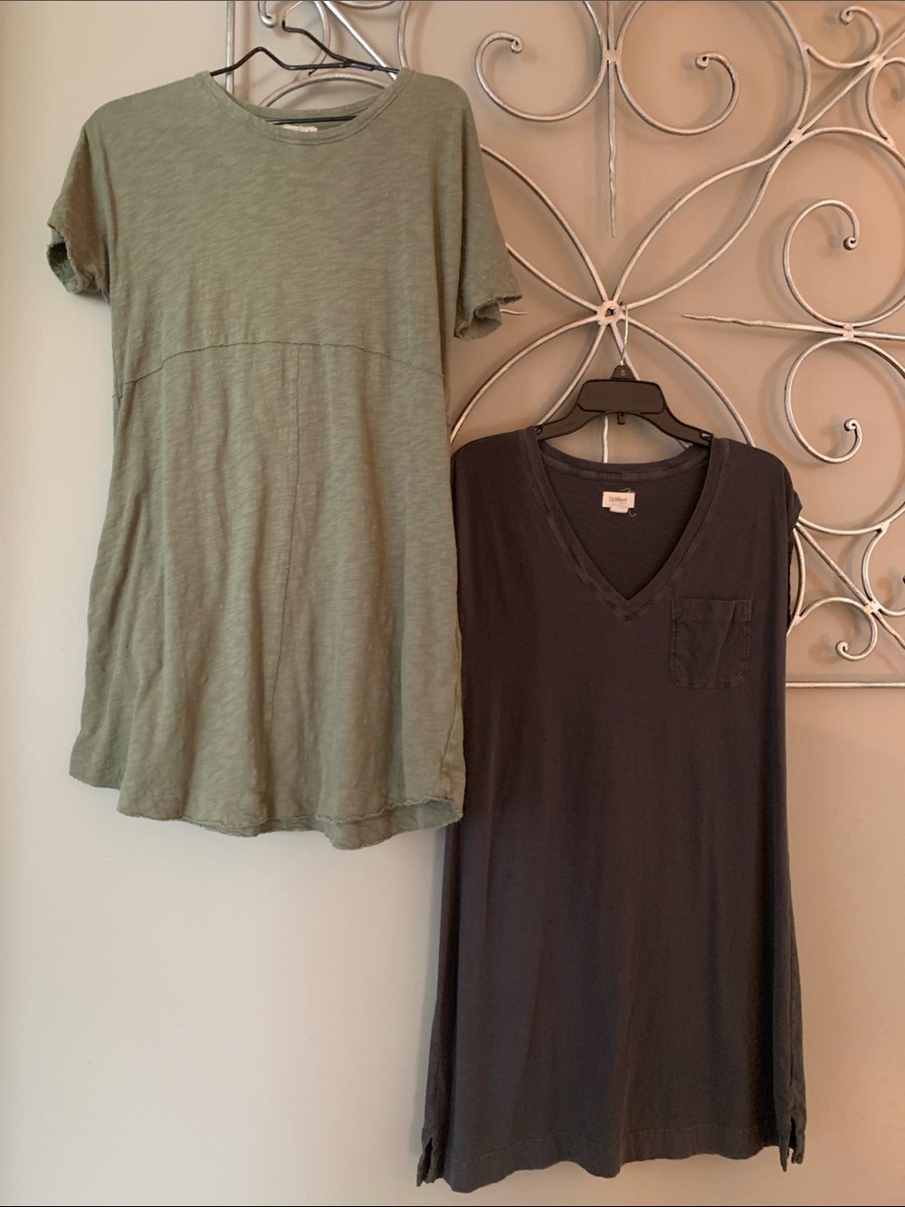 New Two Small UpWest Olive Short Sleeve dress and Charcoal Sleeveless Dress